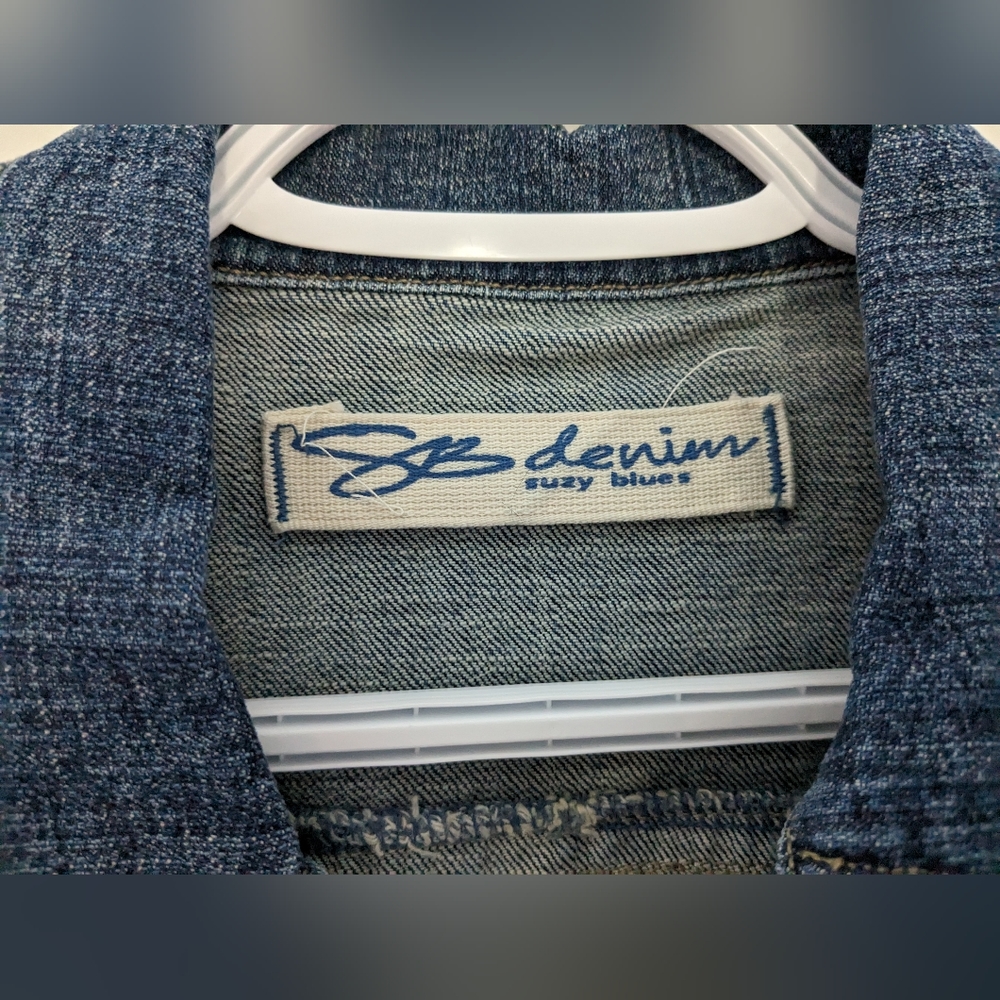 Vintage Blue Denim Cropped Jacket Size XS - Picture 2 of 7